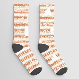Party Hats and Streamers in Velvety Peach Socks