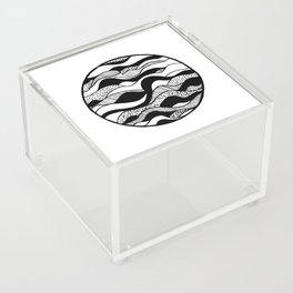 Abstract black and white sand waves Acrylic Box