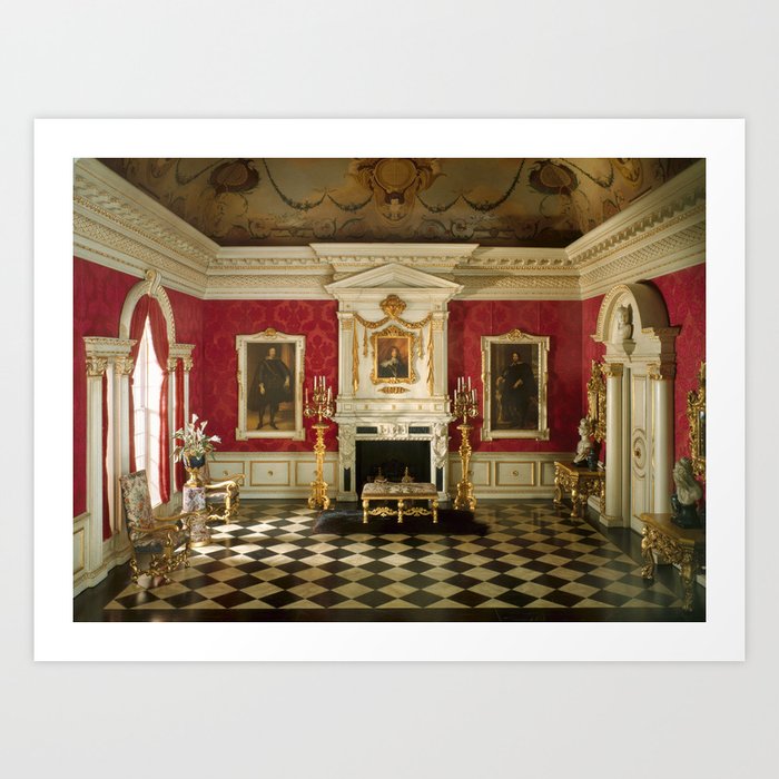 English Reception Room of the Jacobean Period, 1625-55 interior Gilded Age portrait painting by Narcissa Niblack Thorne Art Print