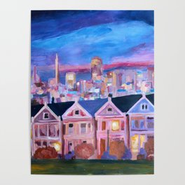 San Francisco - Painted Ladies - Alamo Sq Poster