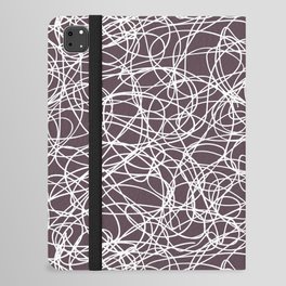 Dark Purple and White Scribble Mosaic Pattern Pairs DE 2022 Trending Color Grapes of Wrath DET409 iPad Folio Case