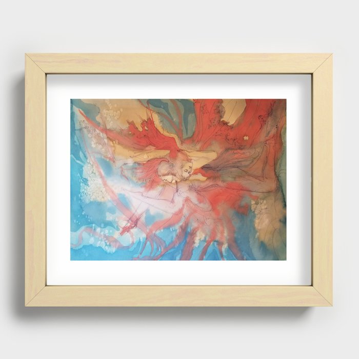 Fairy Fantasy Watercolor Art Collection  Recessed Framed Print