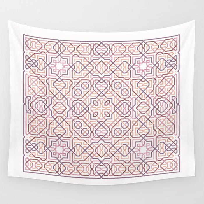 Pink lines Wall Tapestry