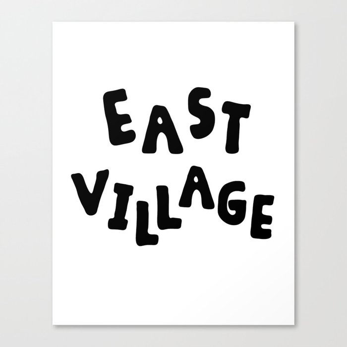 East Village Text Canvas Print