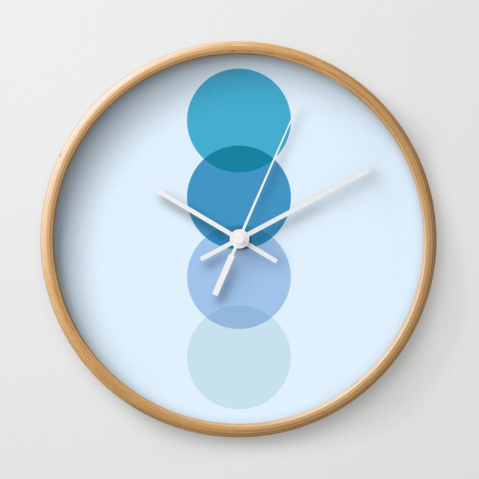 Abstraction_GEOMETRIC_BLUE_CIRCLE_TONE_POP_ART_1204A Wall Clock