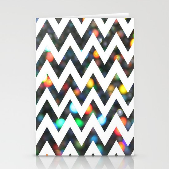 Chevron Sparkles Stationery Cards