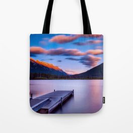 Canada Photography - Dock By The Lake And Beautiful Landscape Tote Bag