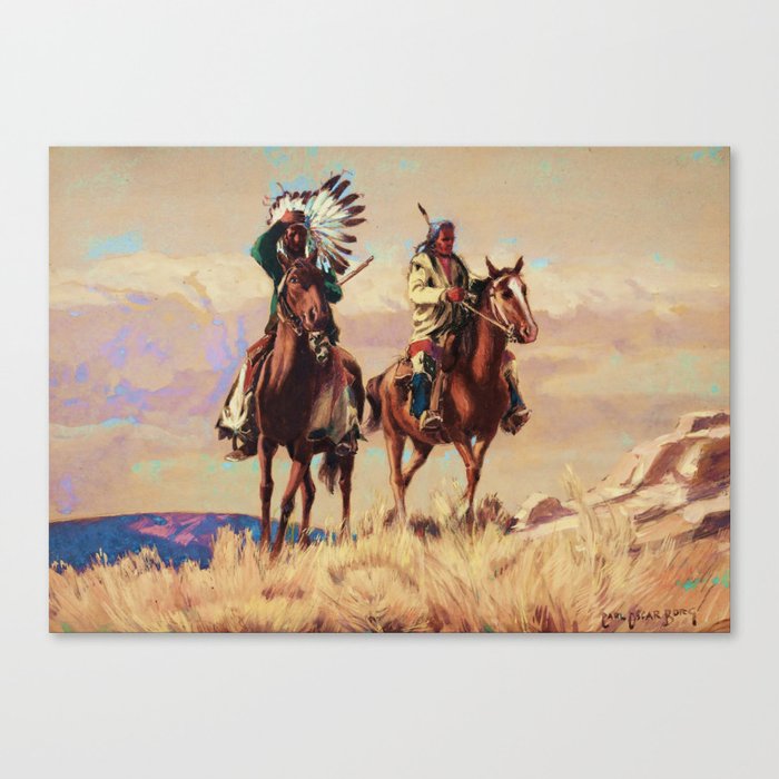 “Blackfoot Indian Scouts” by Carl Oscar Borg Canvas Print