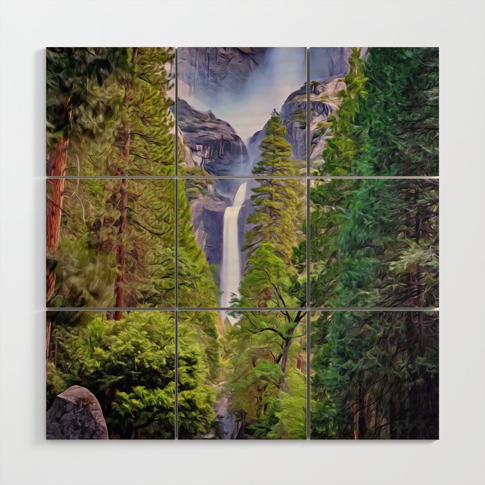 Yosemite Falls National Park Art Wood Wall Art