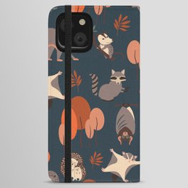 Woodland Nocturnal Animals iPhone Wallet Case