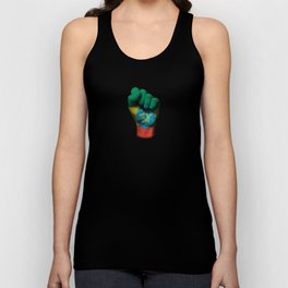 Ethiopian Flag on a Raised Clenched Fist Tank Top