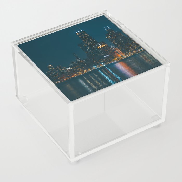 Chicago Skyline at Night Acrylic Box