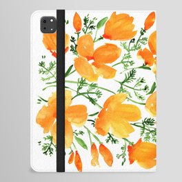 Watercolor California poppies iPad Folio Case