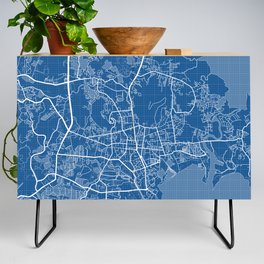 Phuket City Map of Thailand - Blueprint Credenza