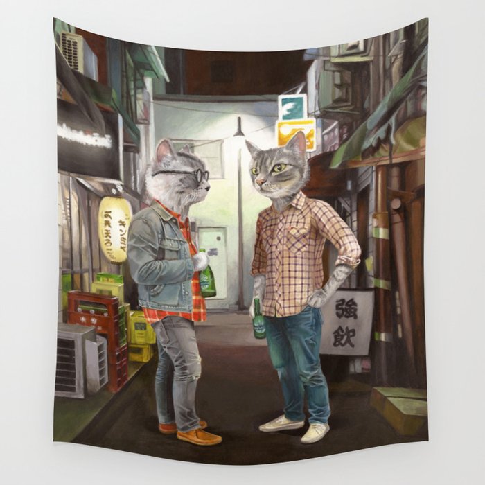 A Cats Night Out Wall Tapestry