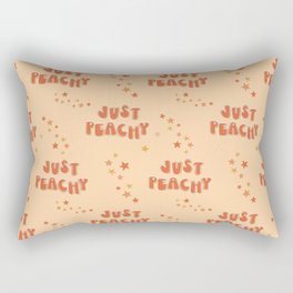 Just Peachy + stars - retro font and colors with vintage slang Rectangular Pillow