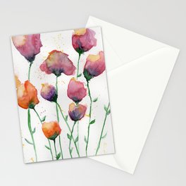 poppies 4 Stationery Cards