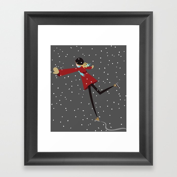 Ice Skate girl Framed Art Print