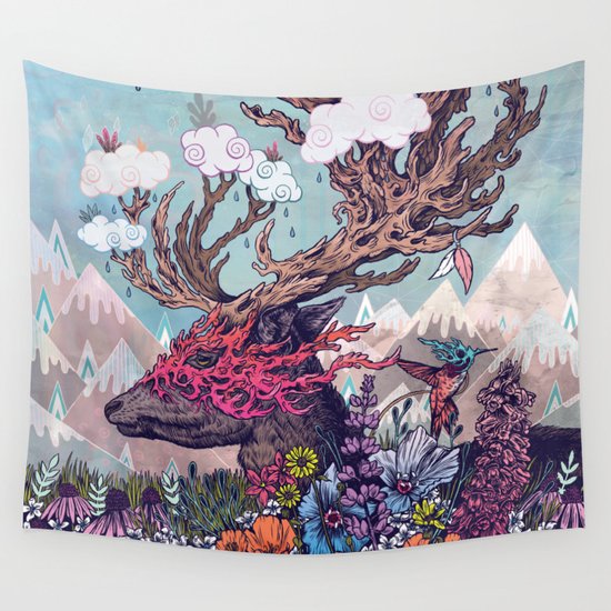 Journeying Spirit (deer) Wall Tapestry