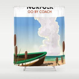 Weybourne norfolk beach poster. Shower Curtain