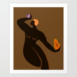 Papaya and Mangosteen Art Print