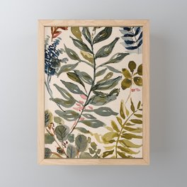 watercolor plants Framed Mini Art Print