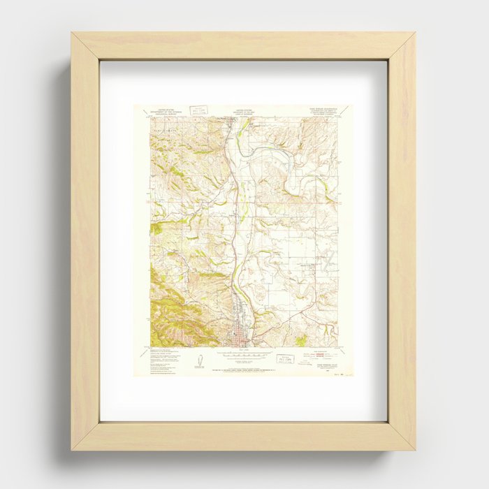 Paso Robles, CA from 1948 Vintage Map - High Quality Recessed Framed Print