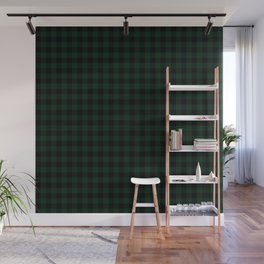 Christmas Douglas Fir Tree Green and Black Buffalo Check Medium Pattern  Wall Mural