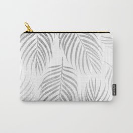 Chic elegant silver foil palm tree leaves Carry-All Pouch | Modern, Elegantleaves, Curated, Pattern, Silverleaves, Glam, Trendy, Silverfoil, Leavespattern, Pinkwater 