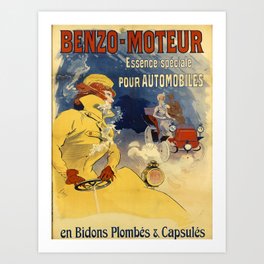 benzo - moteur. 1900  oude poster Art Print |  , Benzo, 1900, Moteur, Digital, Graphicdesign, Typography 