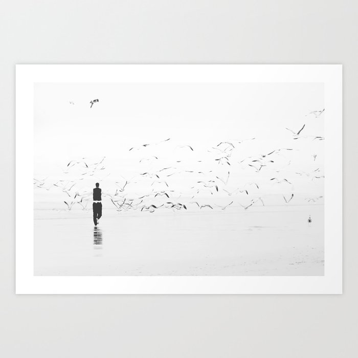 Freedom - beach - ocean birds - sea and travel photography Art Print