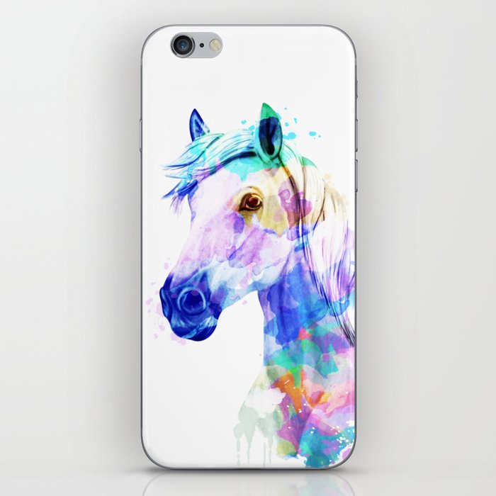 Horse Watercolor, Horse Print, Watercolor Print, Watercolor Animal, Horse Painting, Horse Gift Print iPhone Skin