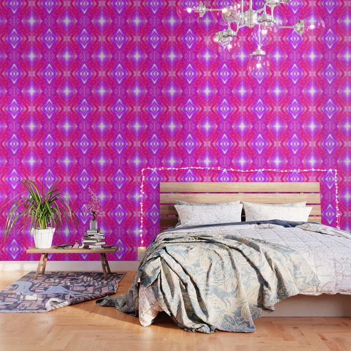 X Purple And Fuchsia Polka Dots Seamless Pattern Wallpaper