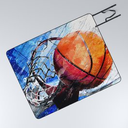 Basketball art swoosh vs 22 Picnic Blanket