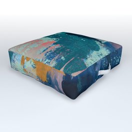 The Peace of Wild Things: a vibrant abstract piece in a variety of colors by Alyssa Hamilton Art Outdoor Floor Cushion