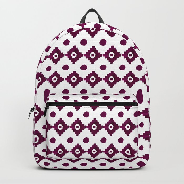 Abstract geometrical burgundy pink watercolor tribal pattern Backpack