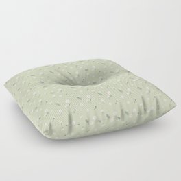 Daisy pattern on a light green background Floor Pillow