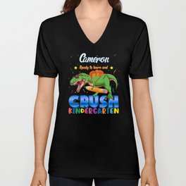 Cameron Name, I'm Ready To Crush Kindergarten Dinosaur Back To School V Neck T Shirt