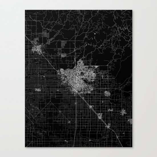 Fresno map Canvas Print