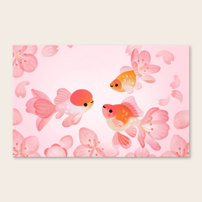Cherry blossom goldfish Canvas Print by pikaole Society6