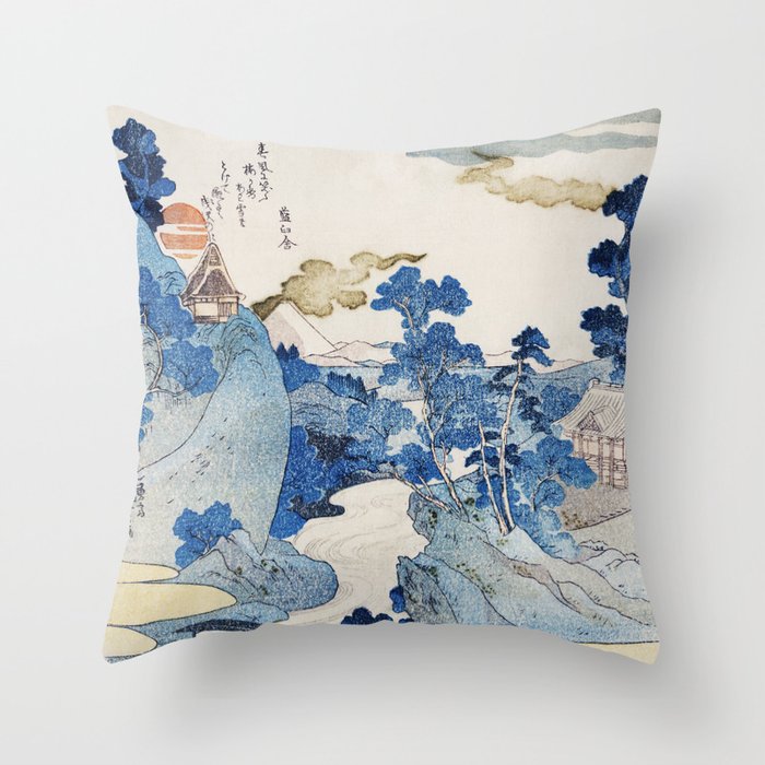 Utagawa Kuniyoshi’s Asazawa Stream Remix Throw Pillow