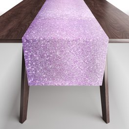 Violet Lilac Pastel Purple Triple Glitter Ombre Table Runner