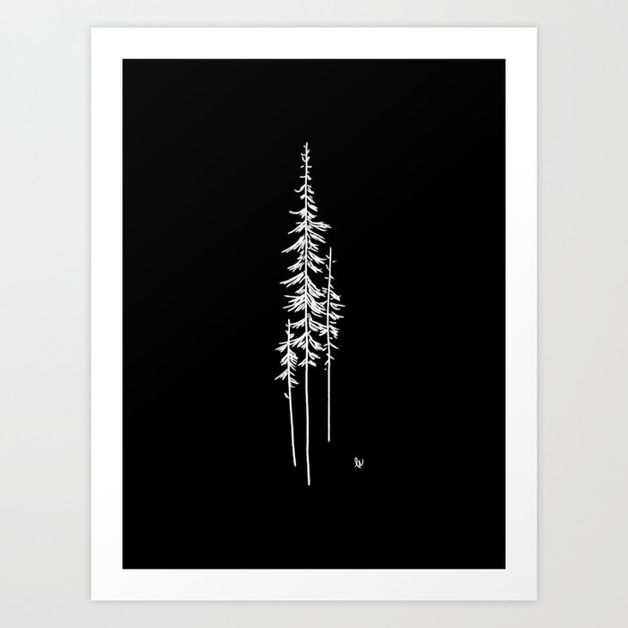 The Forest (Black and White) Art Print