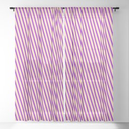 [ Thumbnail: Dark Violet & Tan Colored Striped Pattern Sheer Curtain ]