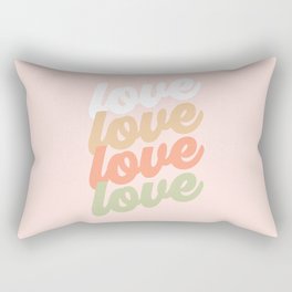 Retro Love repeat in pastels Rectangular Pillow