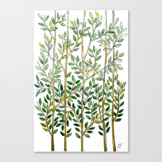 Trees and leaves Canvas Print