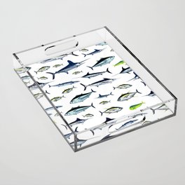 Fish Mix: Vol. 1 wahoo, bigeye, yellowfin, bluefin tuna, blue marlin, white marlin, mahi-mahi, swordfish Acrylic Tray