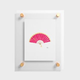 M's Folding Fan Gold and Pink Floating Acrylic Print