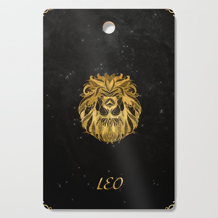 Astrology Horoscope Leo Zodiac Gold Black Cutting Board