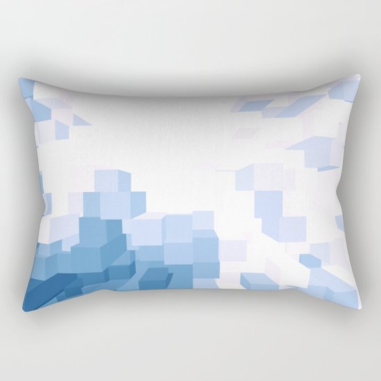 Blue 3D Rectangular Pillow